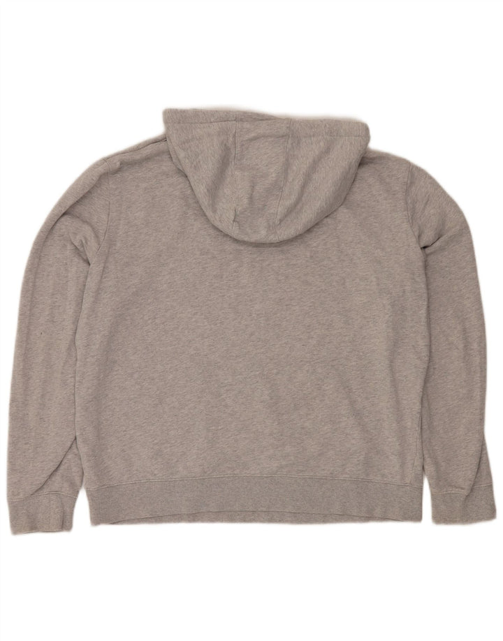 GUESS Felpa con cappuccio grafica da uomo ampia vestibilità ampia in cotone grigio