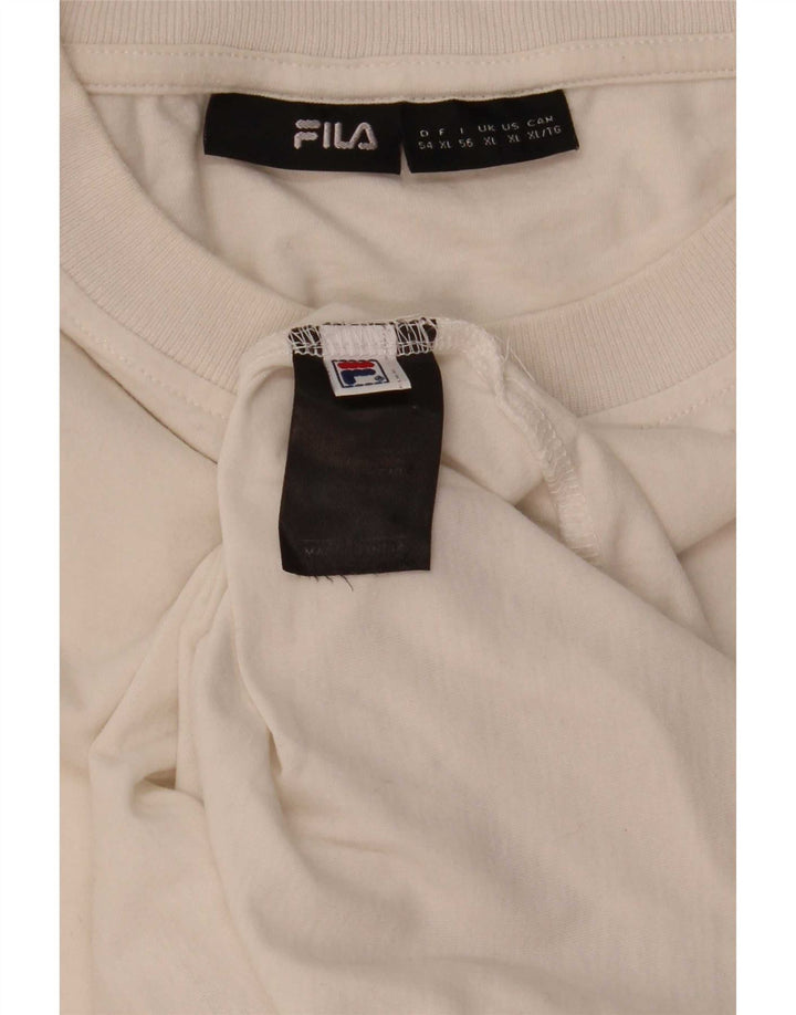 Maglietta Fila da uomo Top XL in cotone bianco