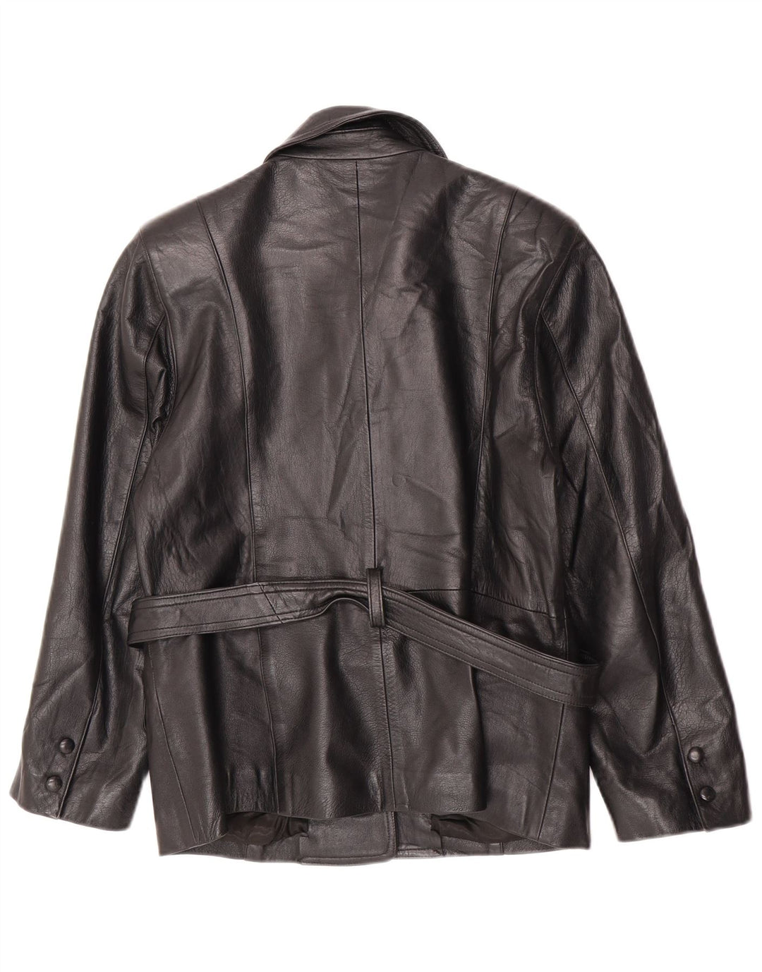 Lavorazione Artigianale Giacca in Pelle Donna IT 44 Media Pelle Nera