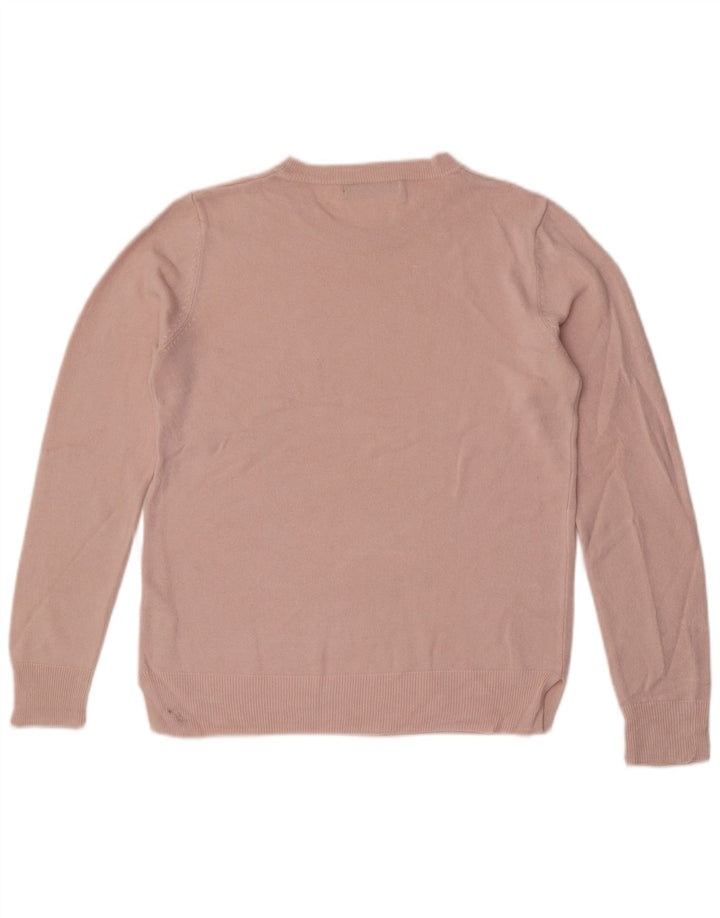 Maglione maglione girocollo da donna Marks & Spencer UK 12 Acrilico rosa medio