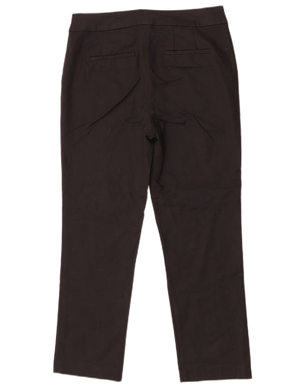 Boden Womens Straight Cropped Trousers UK 10 Small W29 L25 Black Cotton