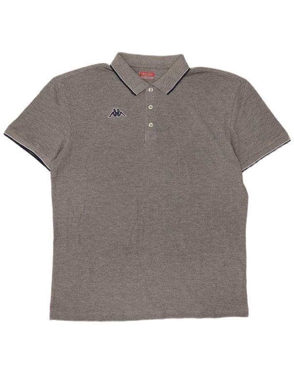 Kappa Mens Polo Shirt XL Grey Cotton