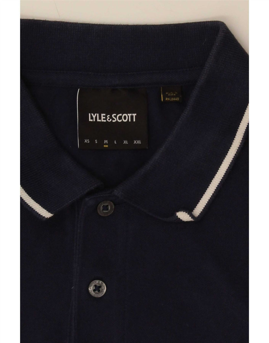 Polo da uomo Lyle & Scott a righe blu navy medie