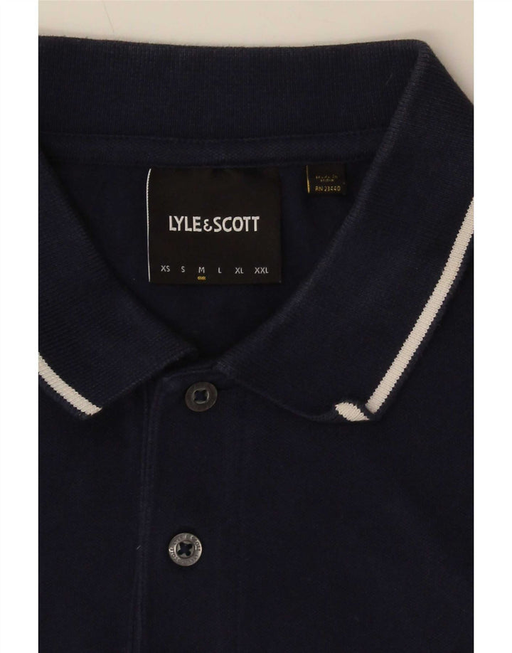 Polo da uomo Lyle & Scott a righe blu navy medie