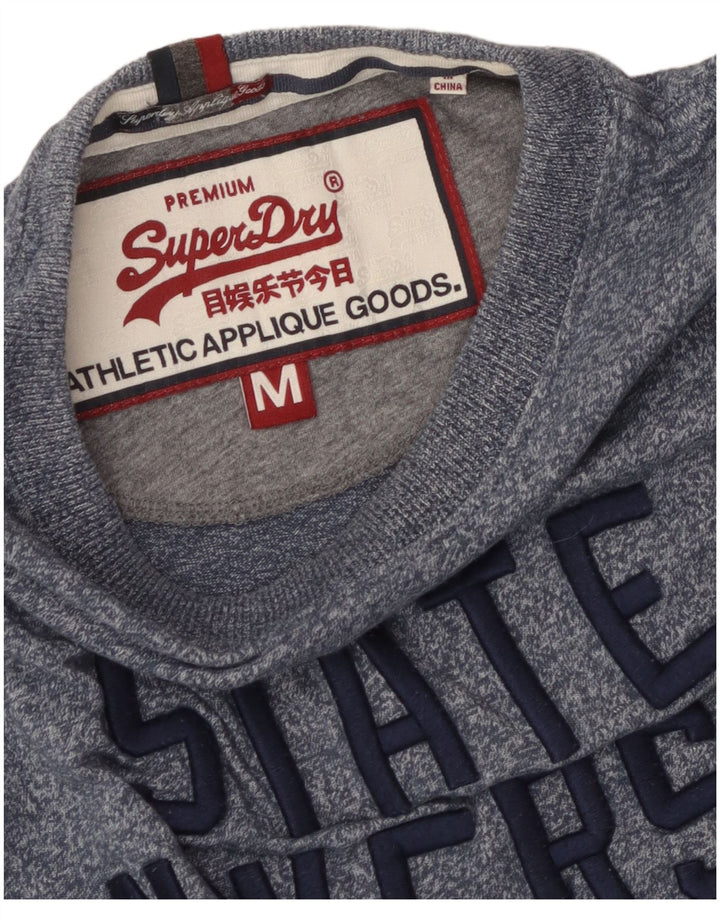 T-shirt grafica da uomo Superdry Top blu medio chiazzato