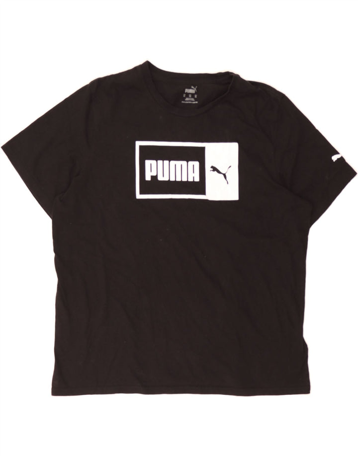 PUMA Mens Graphic T-Shirt Top XL Black Cotton Vintage Puma and Second-Hand Puma from Messina Hembry 