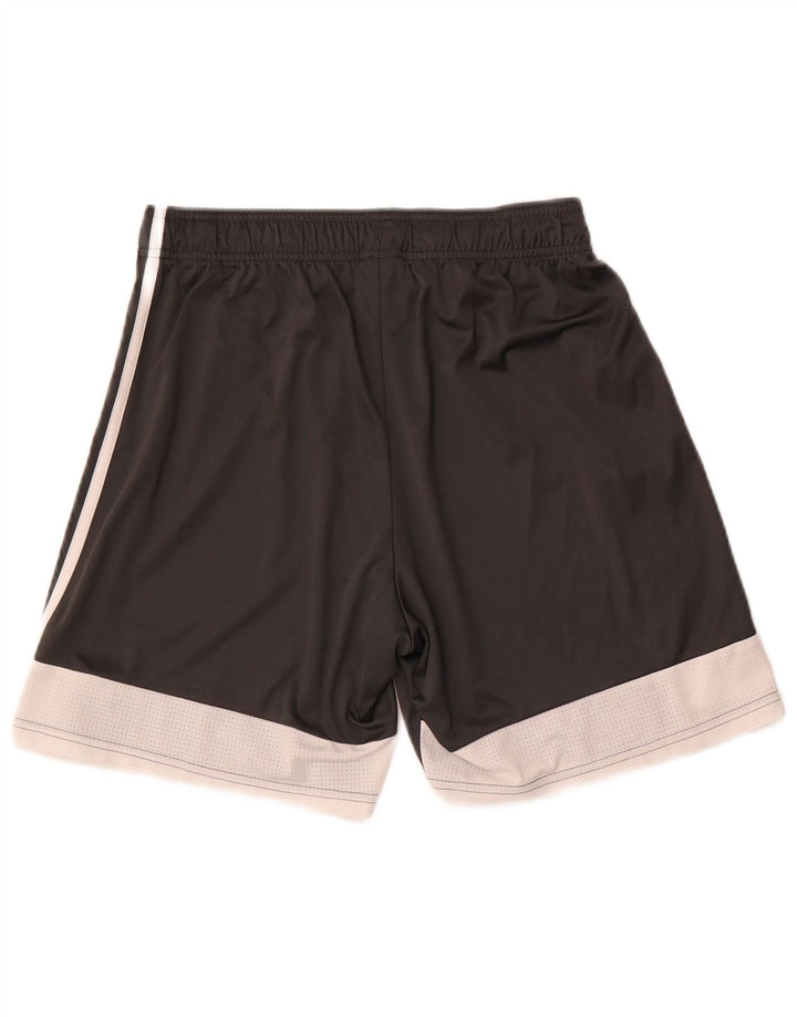 Pantaloncini sportivi da uomo Adidas in poliestere color block grigio medio