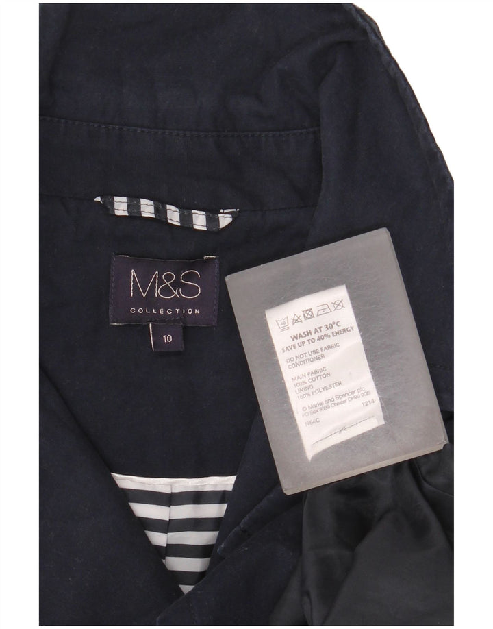 Cappotto da marinaio da donna Marks & Spencer UK 10 piccolo cotone blu navy