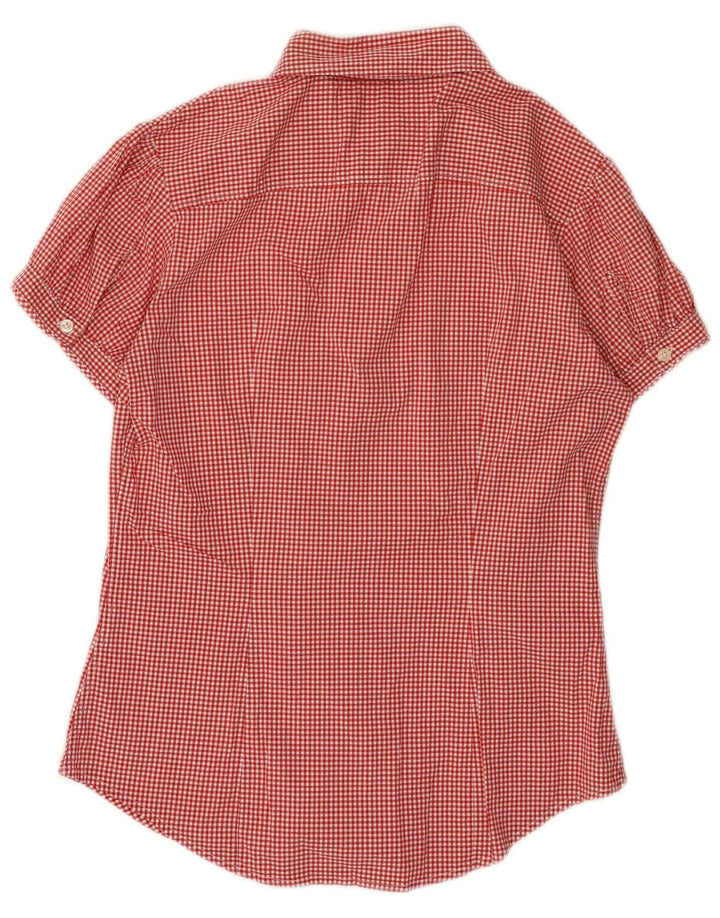 Camicia a maniche corte da donna Tommy Hilfiger US 8 Medium Red Gingham