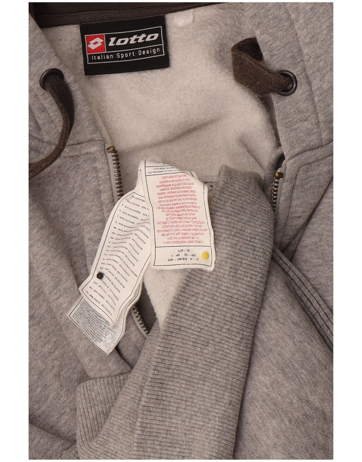 Maglione con cappuccio e zip da uomo Lotto IT 46 piccolo in cotone grigio