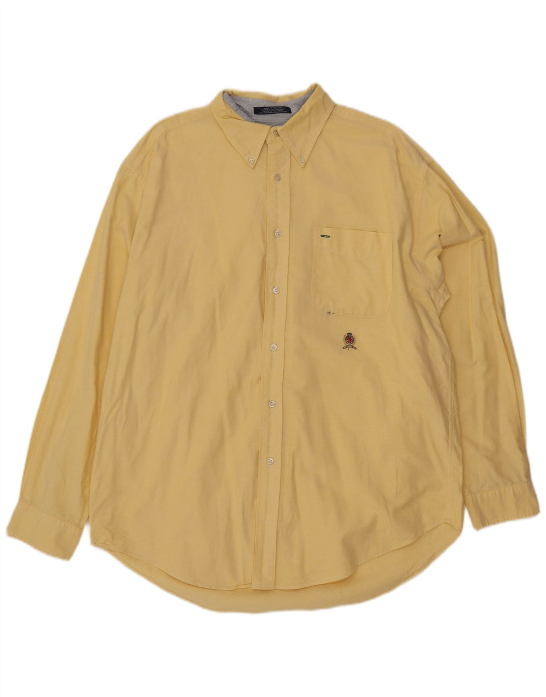 Camicia da uomo Tommy Hilfiger grande in cotone giallo