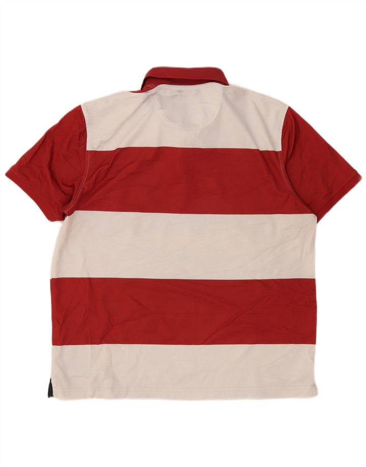 Polo da uomo IZOD grande in poliestere color block rosso