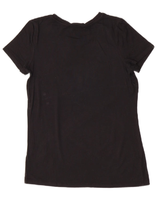 T-shirt grafica da donna Liu Jo Top UK 12 Medium Black Viscosa