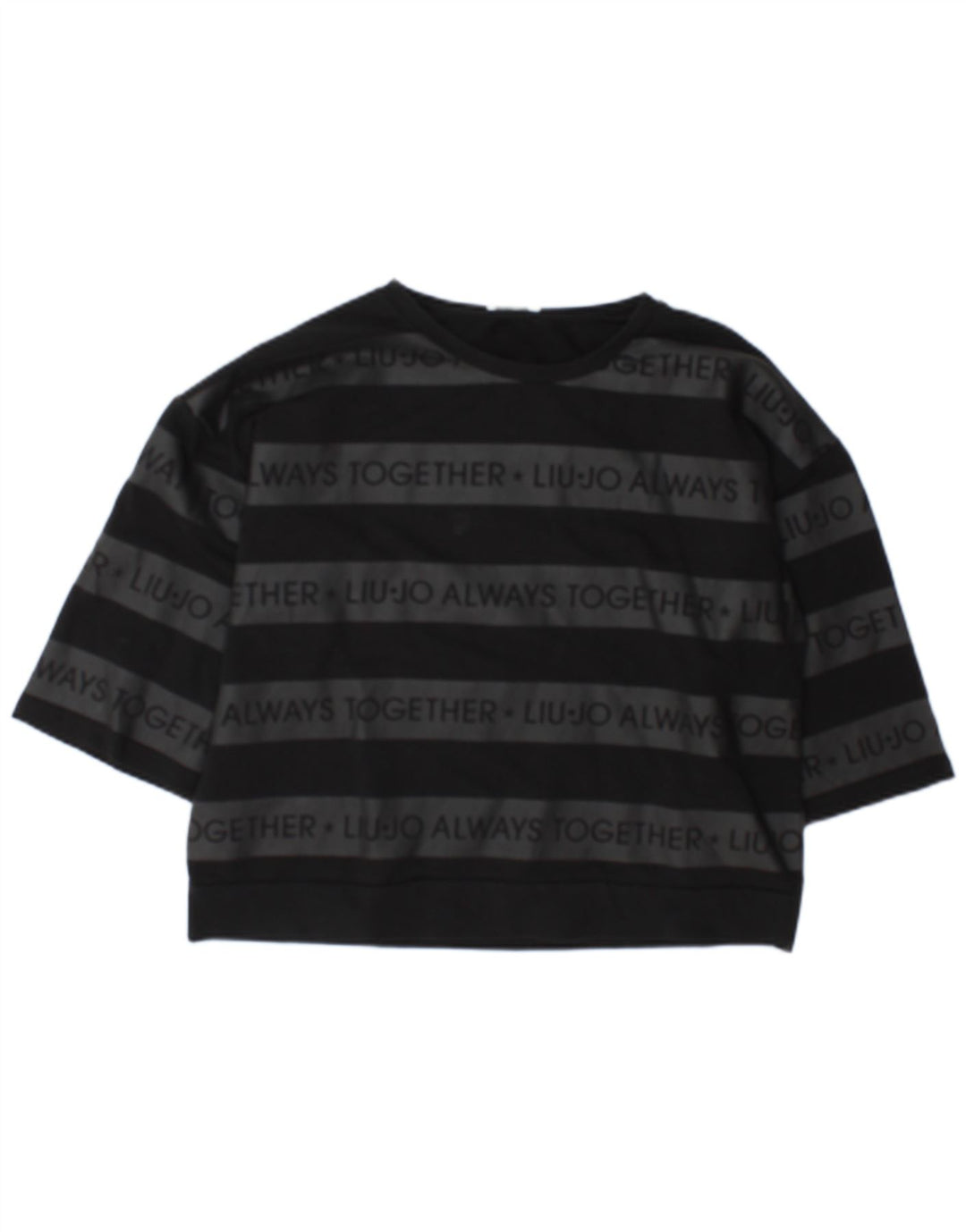 Felpa grafica da donna Liu Jo Jumper UK 16 Large Black Striped