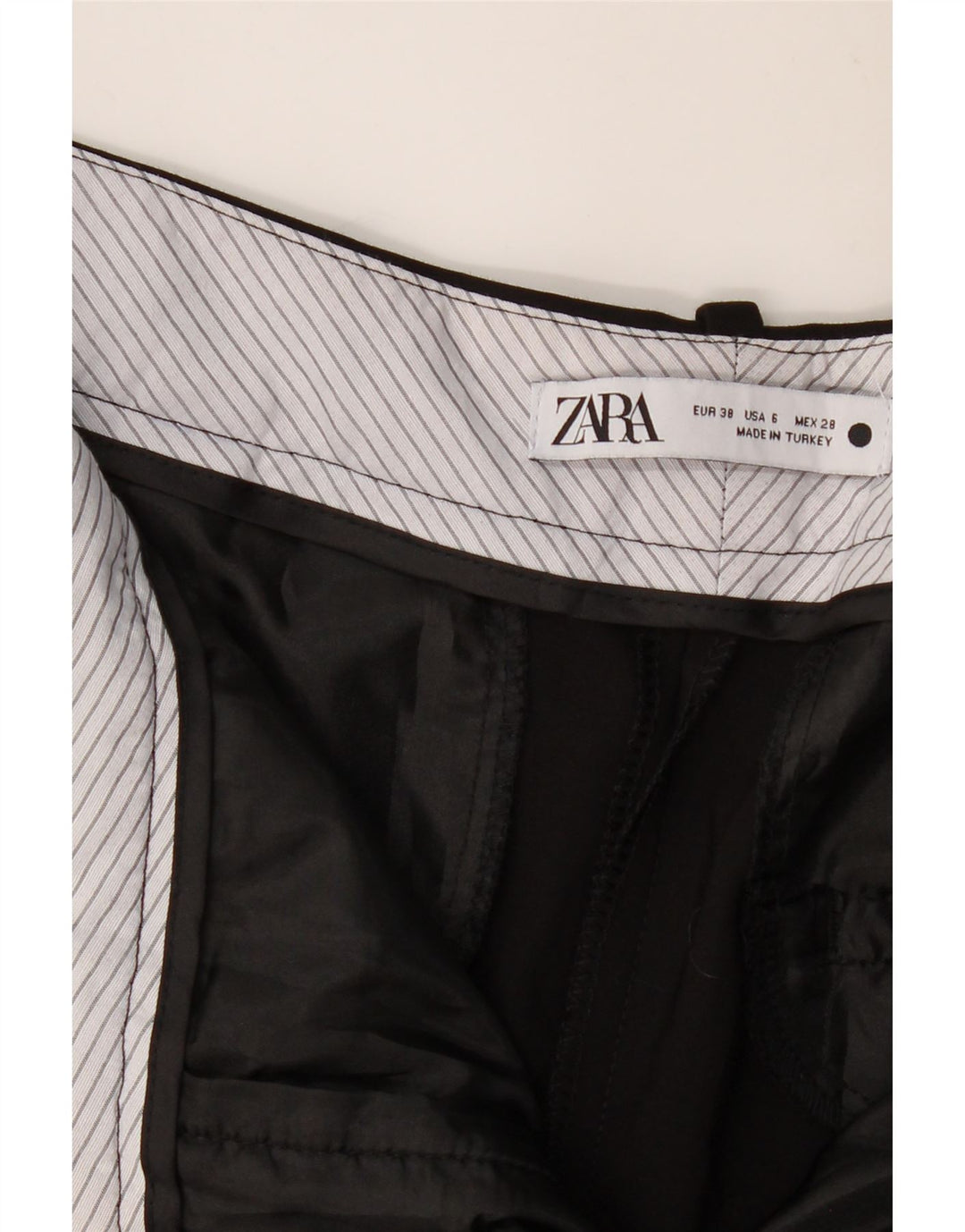 Pantaloni chino slim da donna ZARA EU 38 piccoli W28 L27 neri