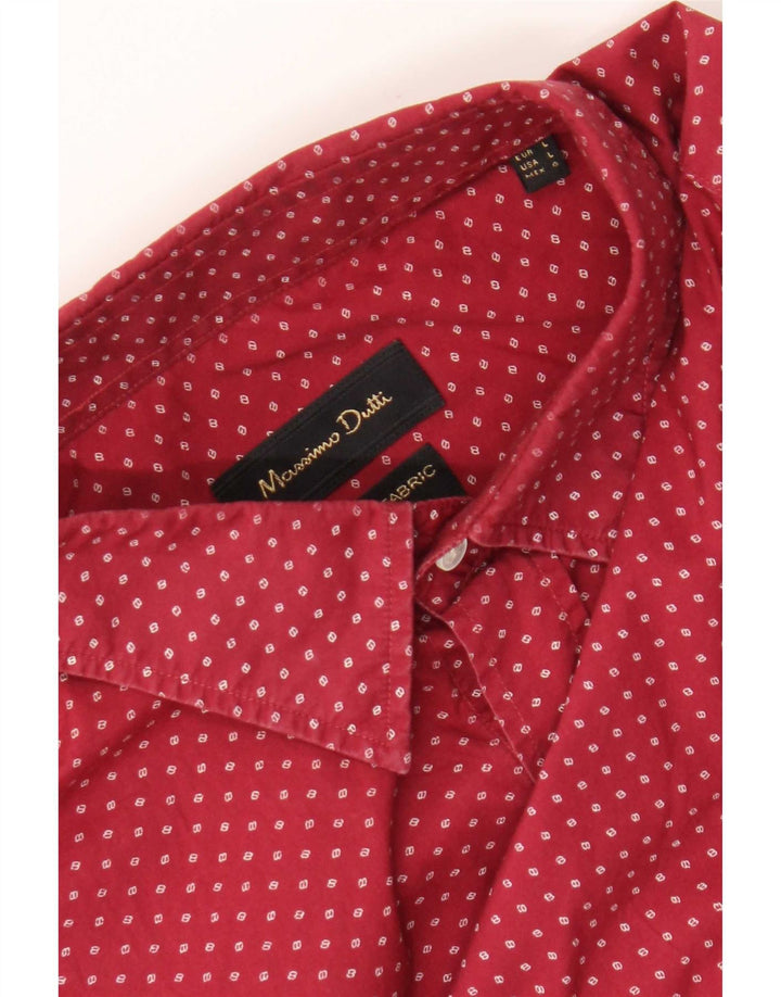 Camicia Uomo Massimo Dutti Large Bordeaux Maculata