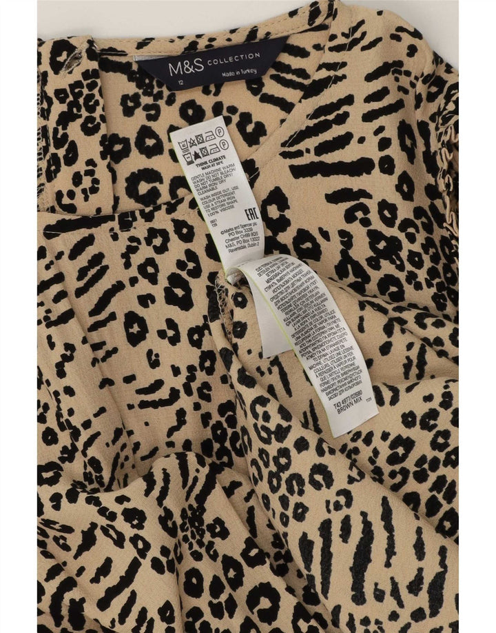 Top in camicetta da donna Marks & Spencer UK 12 Beige medio Stampa animalier