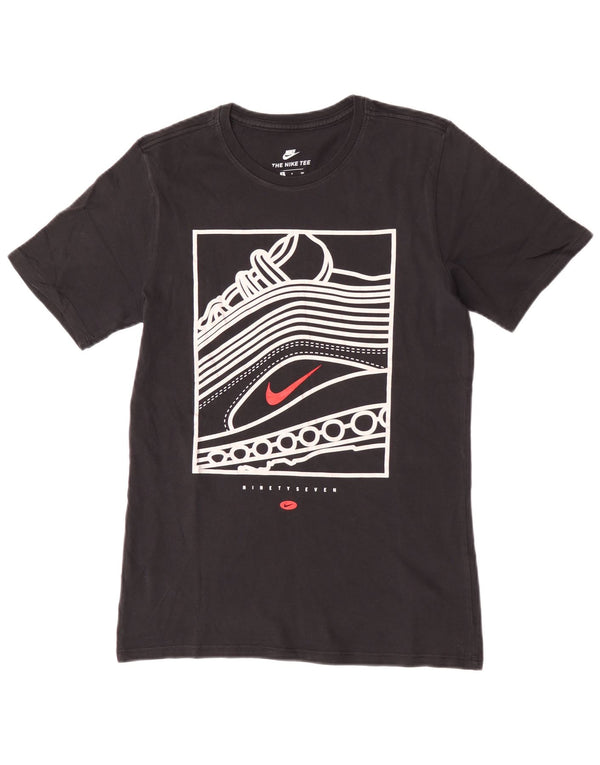 T-shirt grafica Nike da uomo con taglio atletico, piccola, in cotone nero