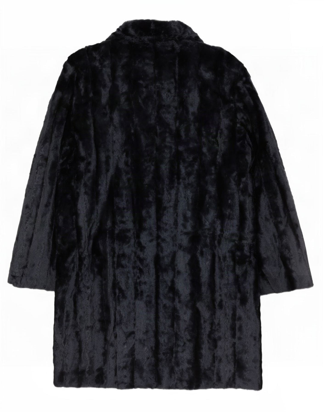 Cappotto aperto da donna in pelliccia sintetica French Connection UK 12 medio blu navy