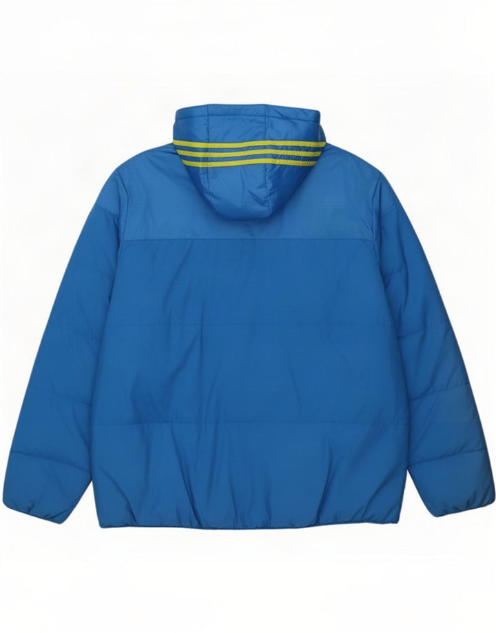 Giacca imbottita da uomo Adidas UK 42 XL Blu Colourblock Poliestere