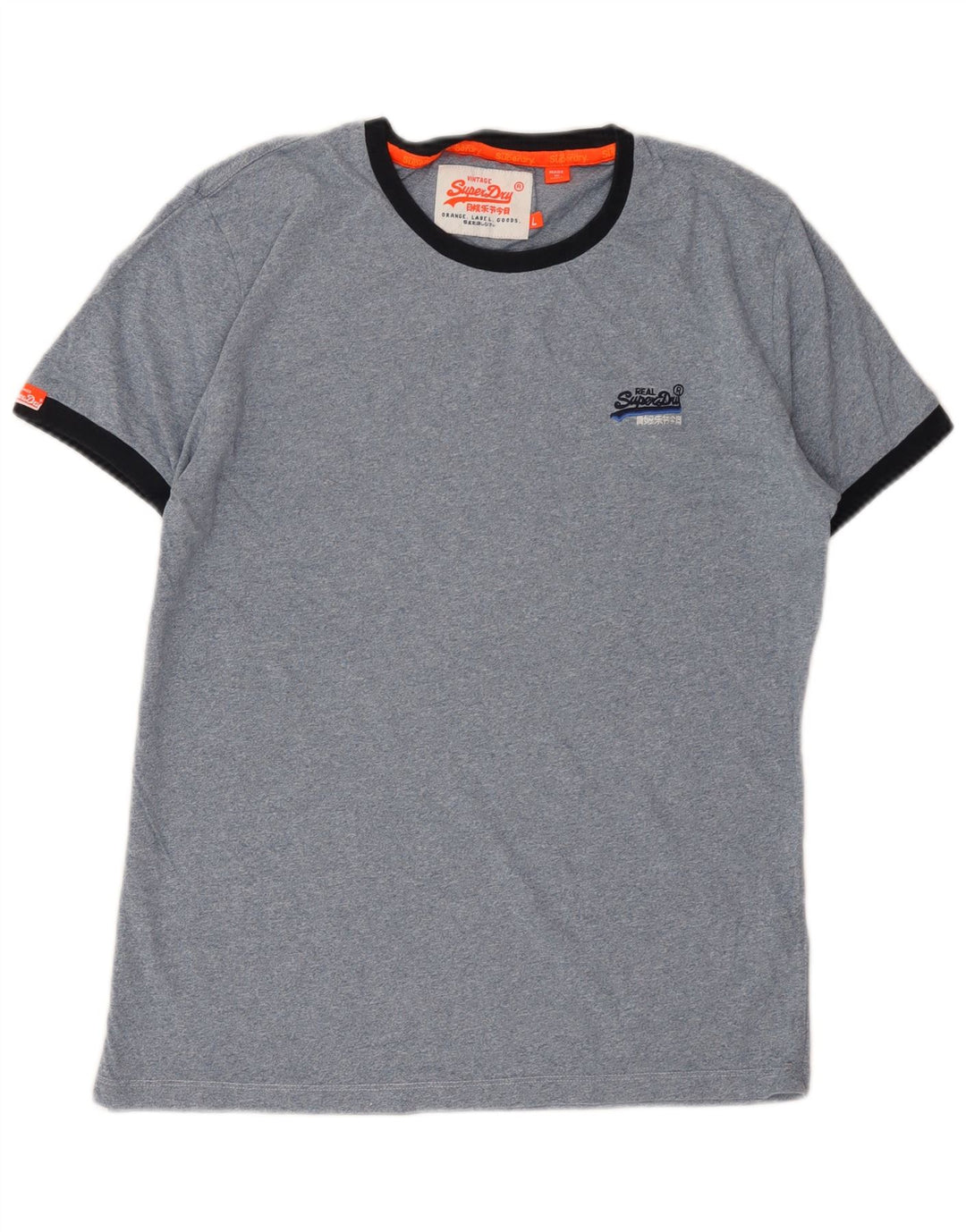 T-shirt da uomo Superdry Top Large in cotone blu