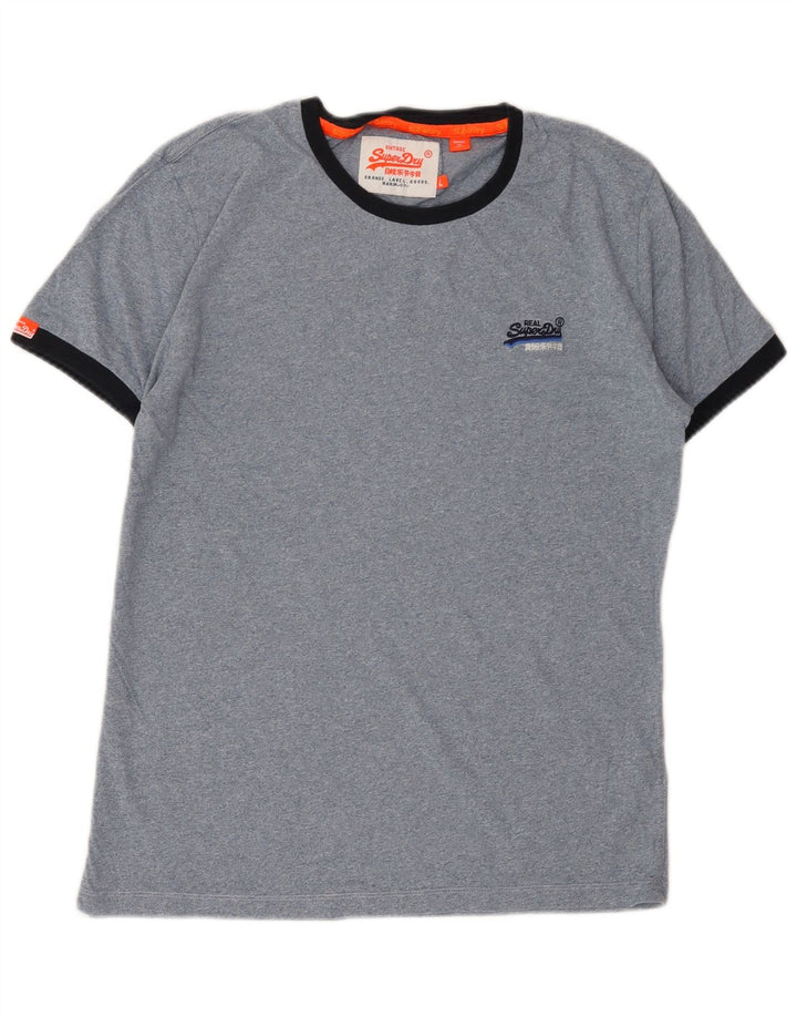 T-shirt da uomo Superdry Top Large in cotone blu