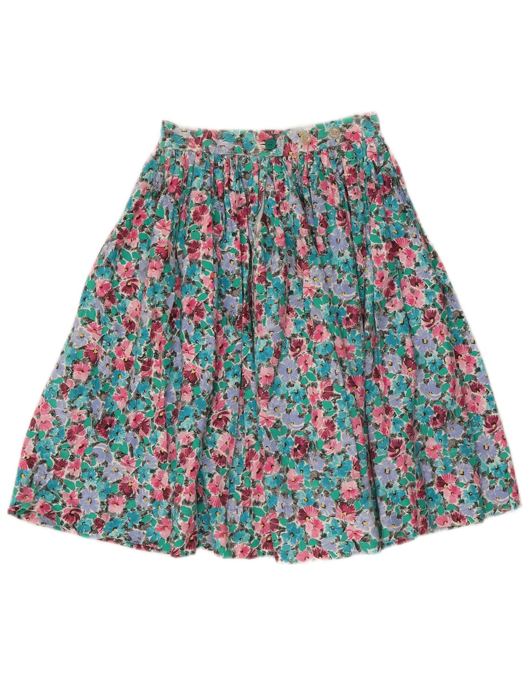 Gonna svasata da donna vintage W30 media floreale multicolore