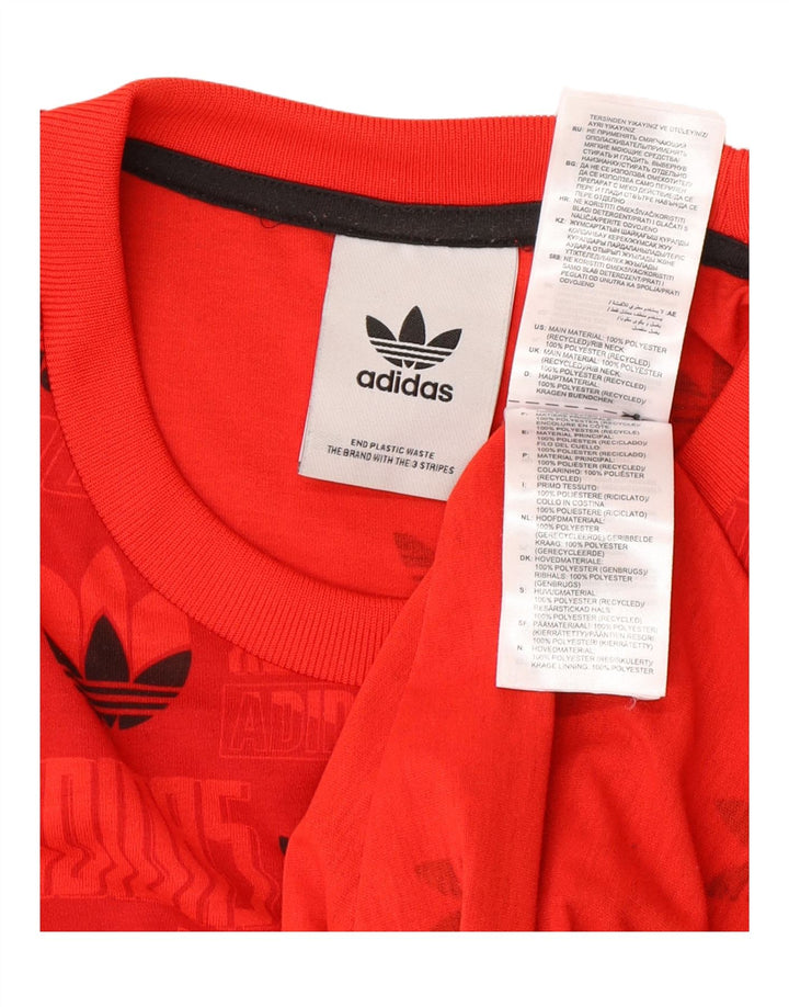 T-shirt grafica da uomo ADIDAS Top grande rosso in poliestere
