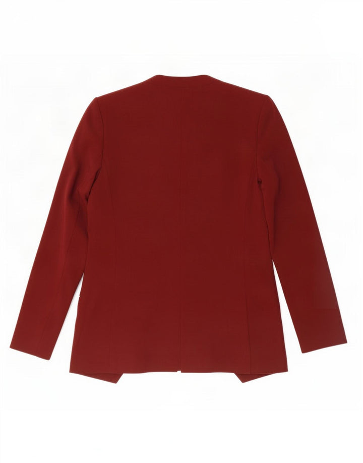 Giacca blazer aperta da donna Marks & Spencer UK 8 piccola poliestere bordeaux