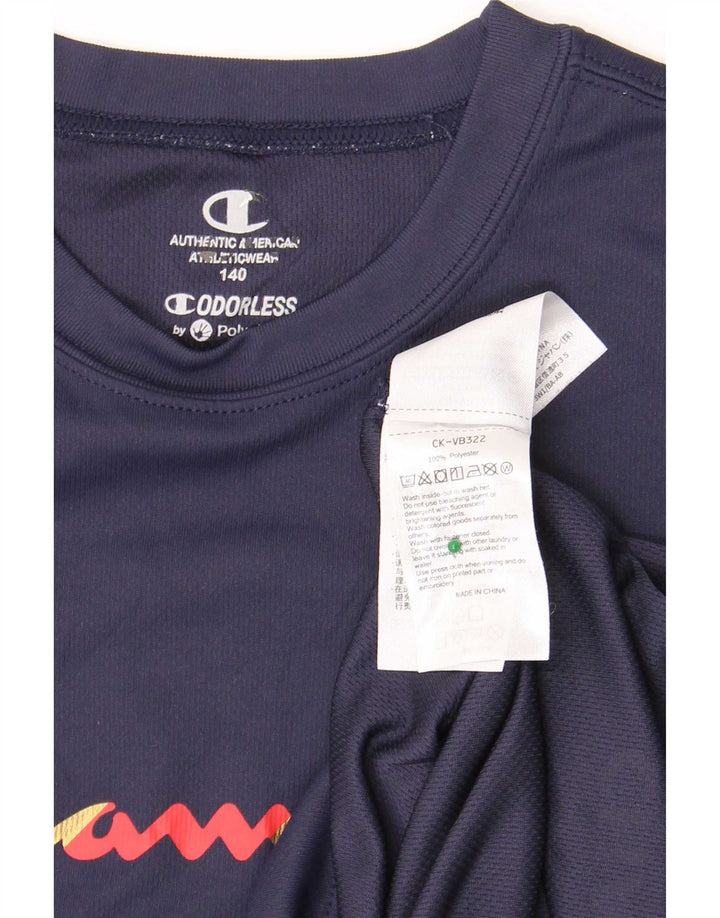 T-shirt grafica Champion da bambino, 9-10 anni, in poliestere blu navy