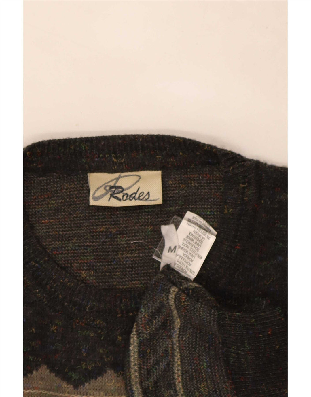 Maglione girocollo da uomo Rodes in acrilico geometrico grigio medio