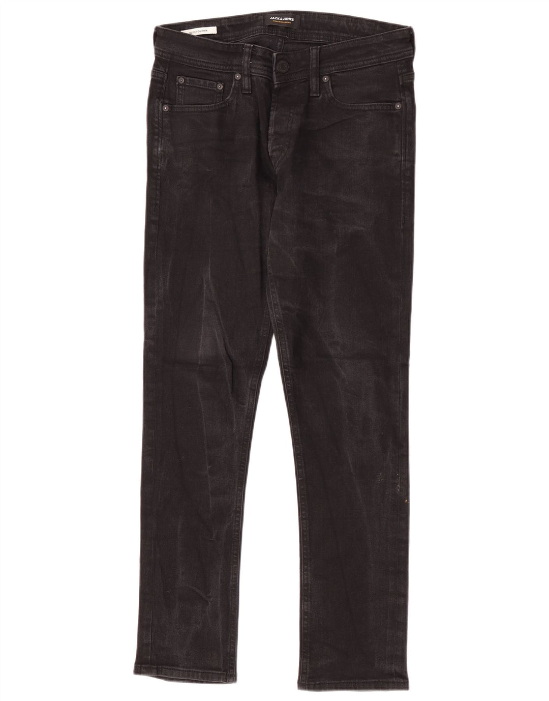 Jack & Jones Uomo GLENN Slim Jeans W30 L30 Cotone Nero