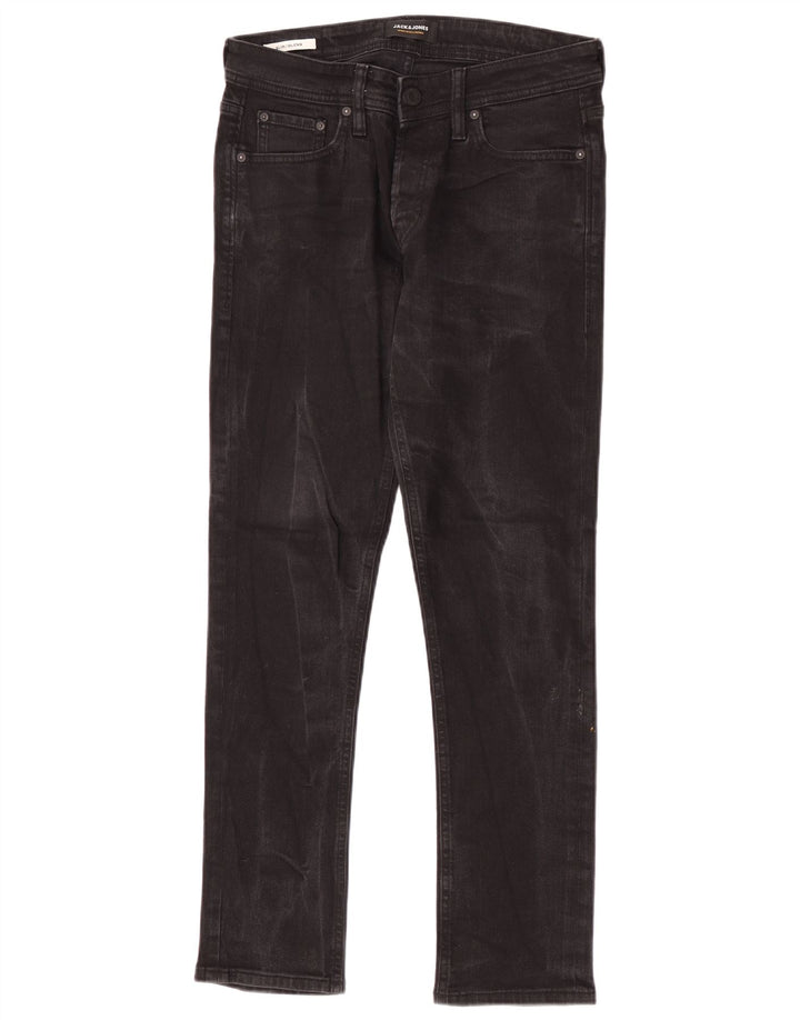 Jack & Jones Uomo GLENN Slim Jeans W30 L30 Cotone Nero