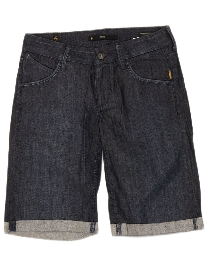 Pantaloncini di jeans da donna Meltin' Pot W26 piccoli in cotone blu navy