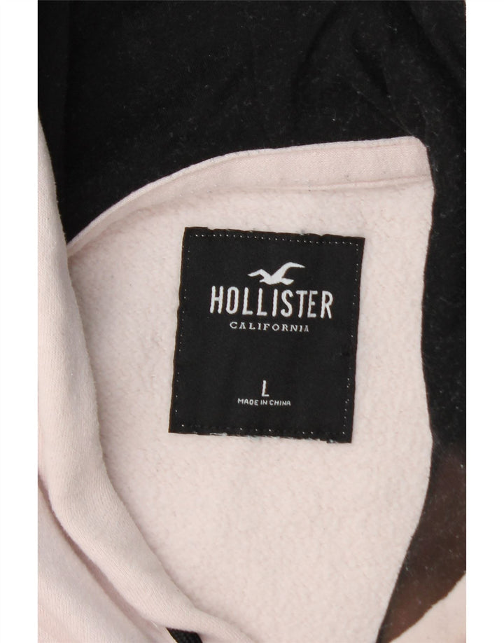 Maglione con cappuccio grafico da uomo HOLLISTER grande in cotone color block bianco