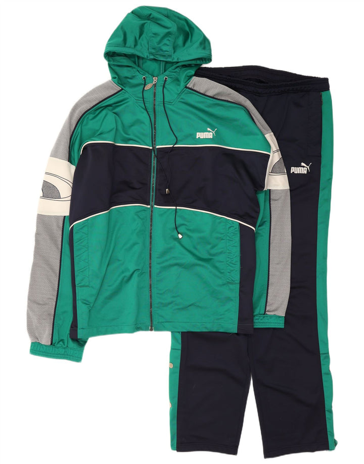 Tuta intera Puma da uomo con grafica grafica XL verde poliestere color block