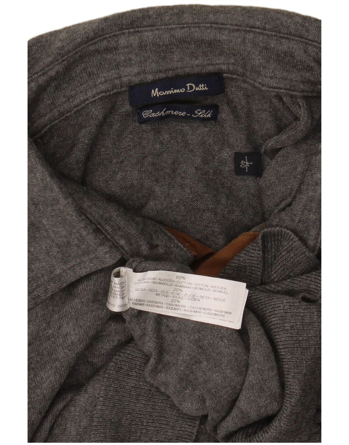MASSIMO DUTTI Maglione da uomo con collo alto grande cotone grigio