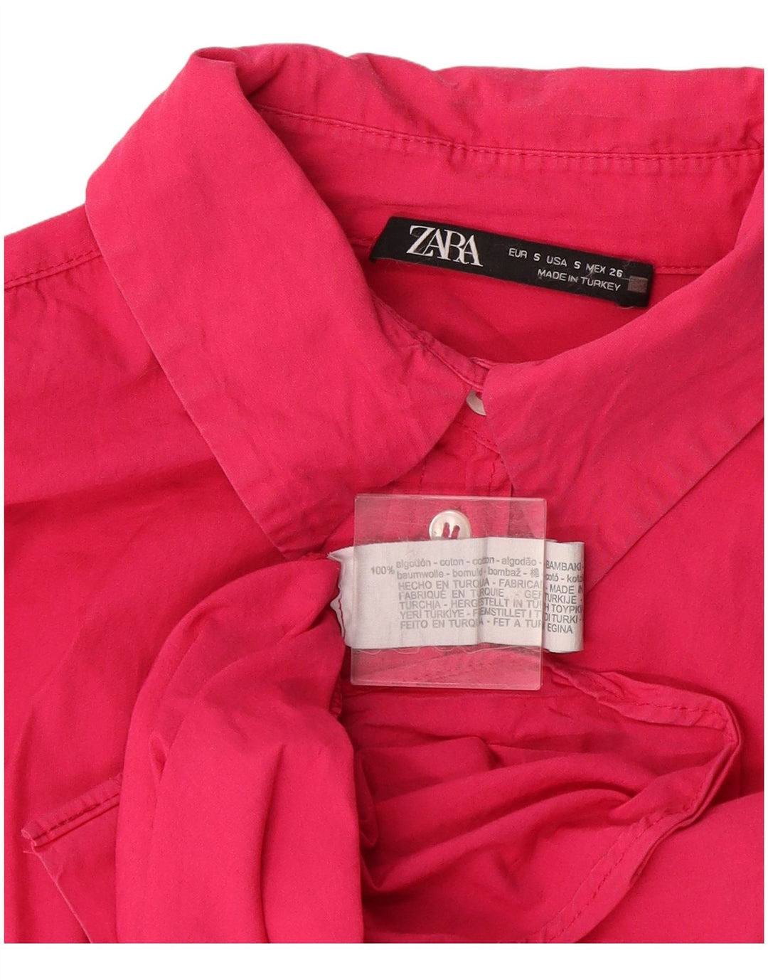 Camicia oversize da donna Zara UK 10 piccola in cotone rosa
