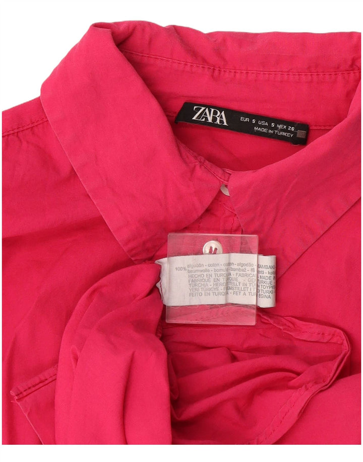 Camicia oversize da donna Zara UK 10 piccola in cotone rosa
