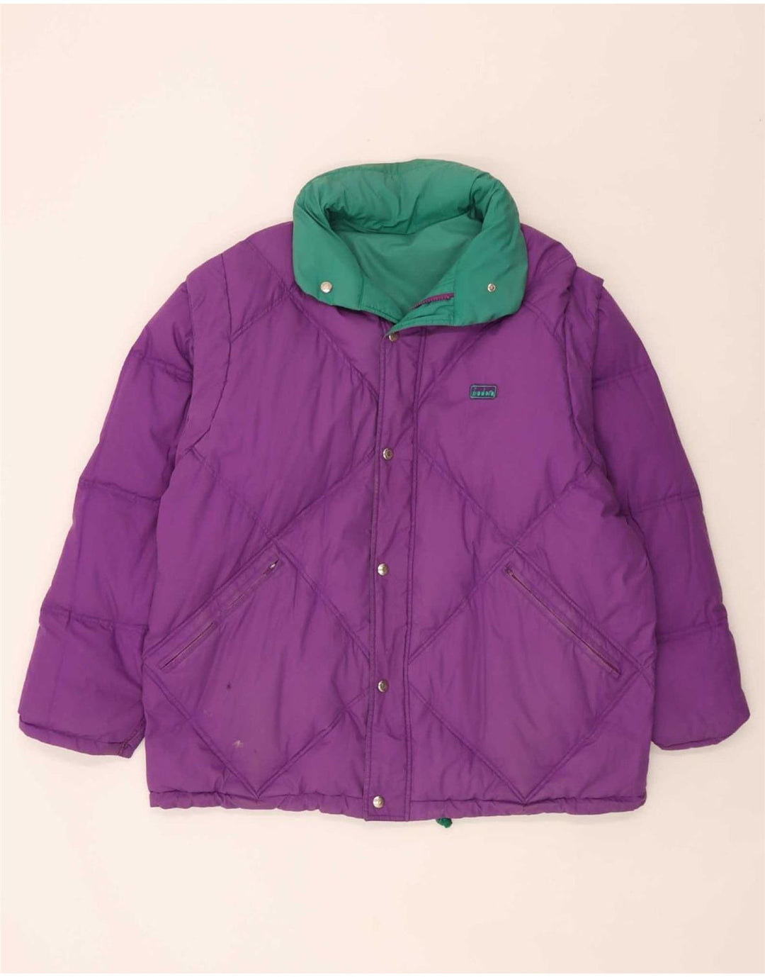 Giacca imbottita reversibile Diadora da uomo vestibilità ampia UK 40 Large verde poliestere