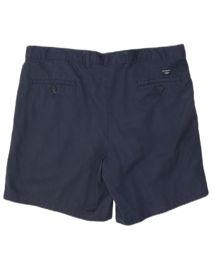 DOCKERS Pantaloncini chino con pegging da uomo W38 XL cotone blu navy
