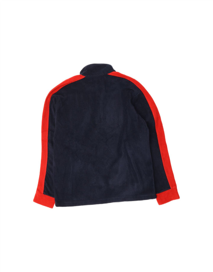 DANILI TREVIGLIANI Mens Graphic Fleece Jumper Medium Navy Blue Colourblock
