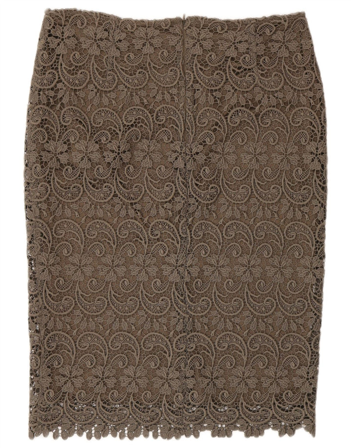 Gonna dritta autografa da donna Marks & Spencer UK 12 media W30 kaki