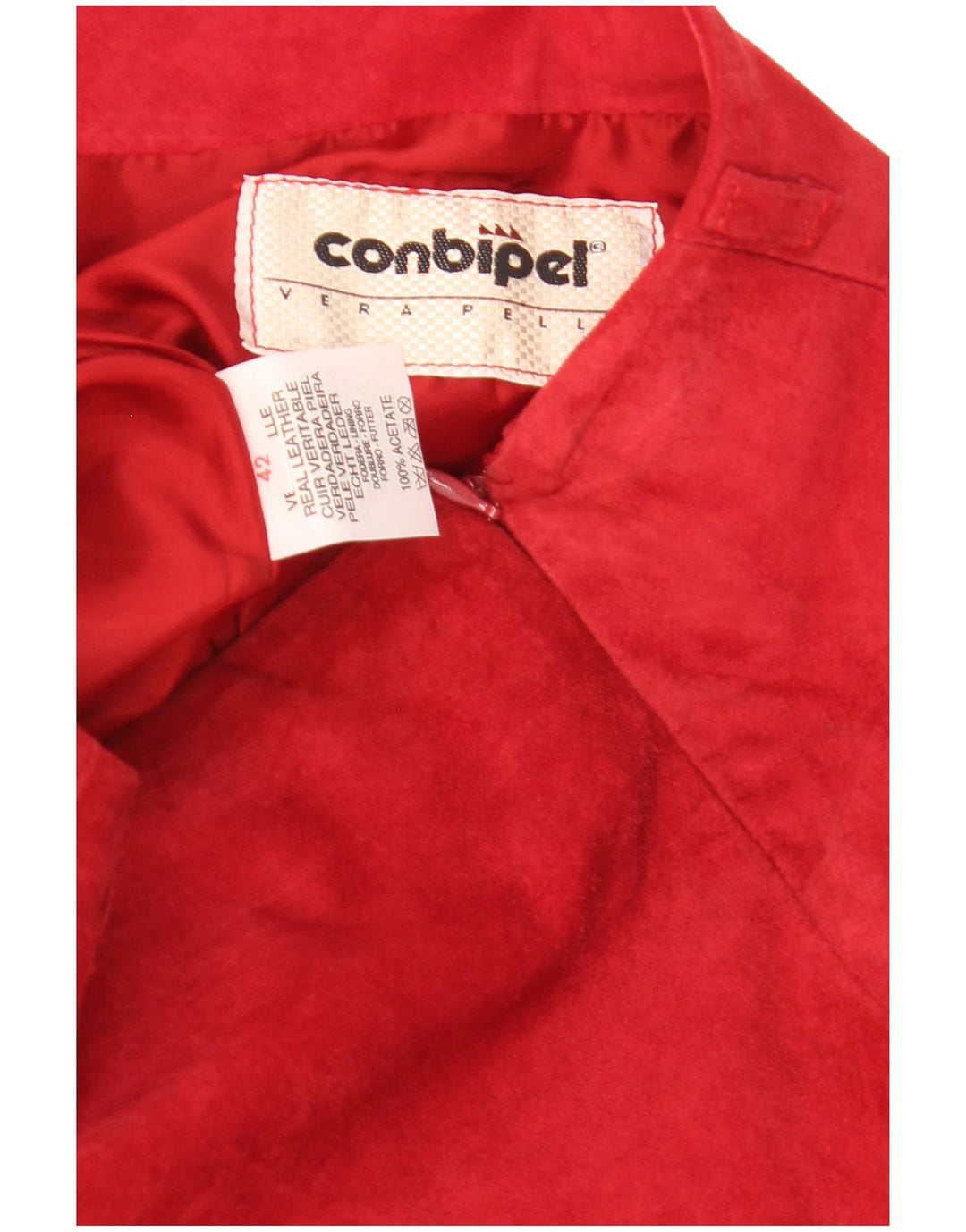 Gonna Midi Donna In Pelle Scamosciata Conbipel IT 42 Media W28 Pelle Rossa