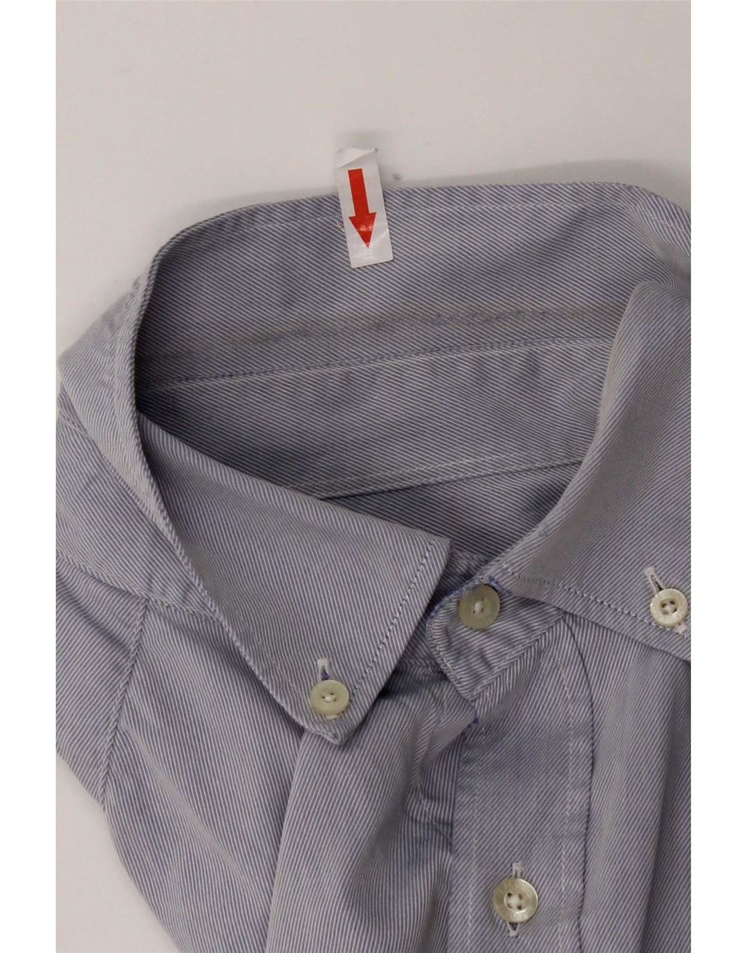 Camicia da uomo Lacoste taglia 39 piccolo cotone gessato blu