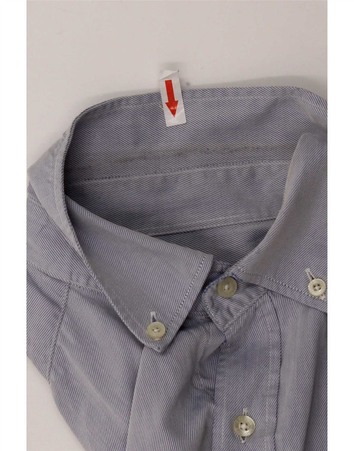Camicia da uomo Lacoste taglia 39 piccolo cotone gessato blu