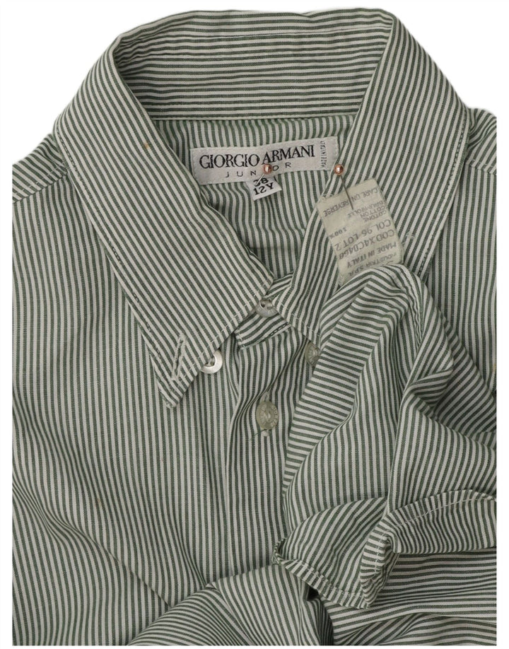 GIORGIO ARMANI Maglia Bambino 11-12 Anni Cotone Gessato Verde