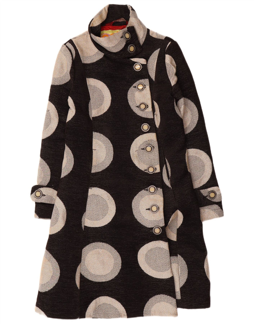 Cappotto da donna Desigual EU 38 Poliestere geometrico nero medio