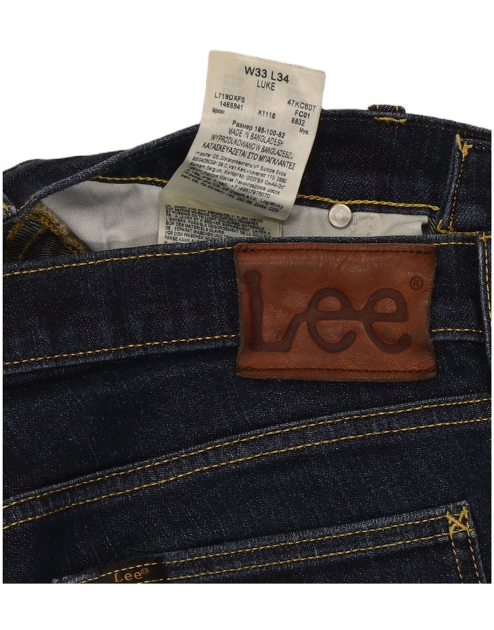 Jeans Lee Luke Slim da uomo W33 L34 in cotone blu navy