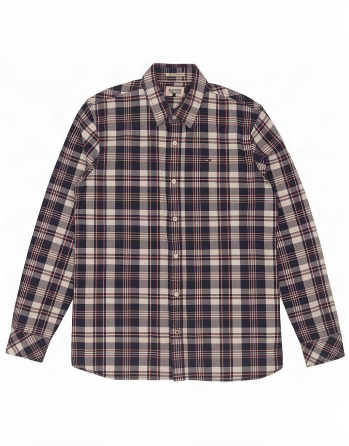 Camicia da uomo Tommy Hilfiger a quadri blu navy medio